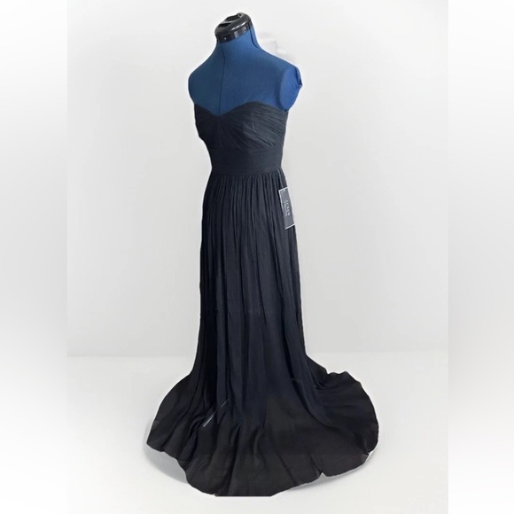 J. Crew Jcrew Black Mesh Maxi Dress BLD Wedding Bridesmaid party Size 2 - Picture 2 of 9